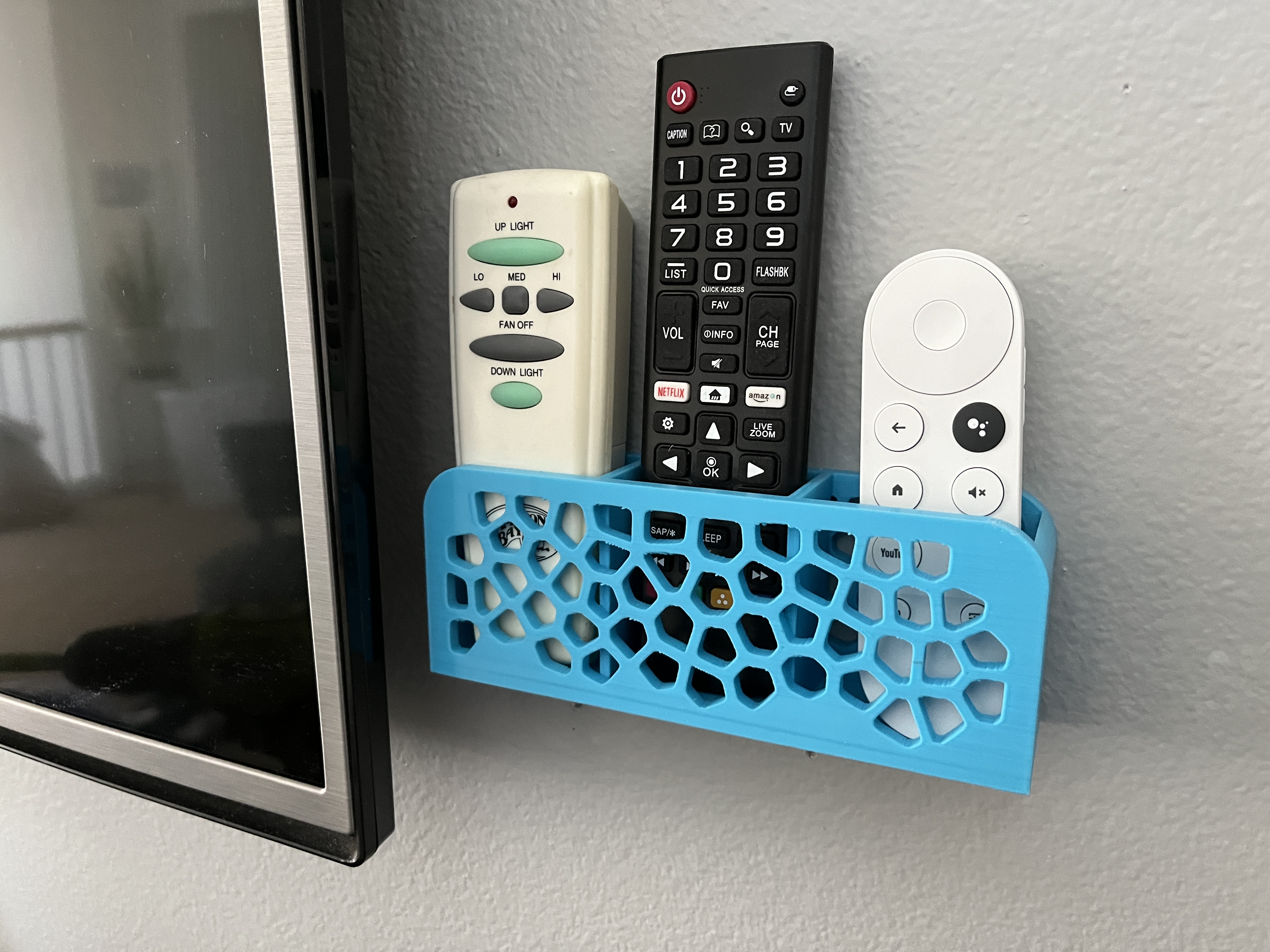 Wall Mounted Voronoi Remote Holder - Single and Triple