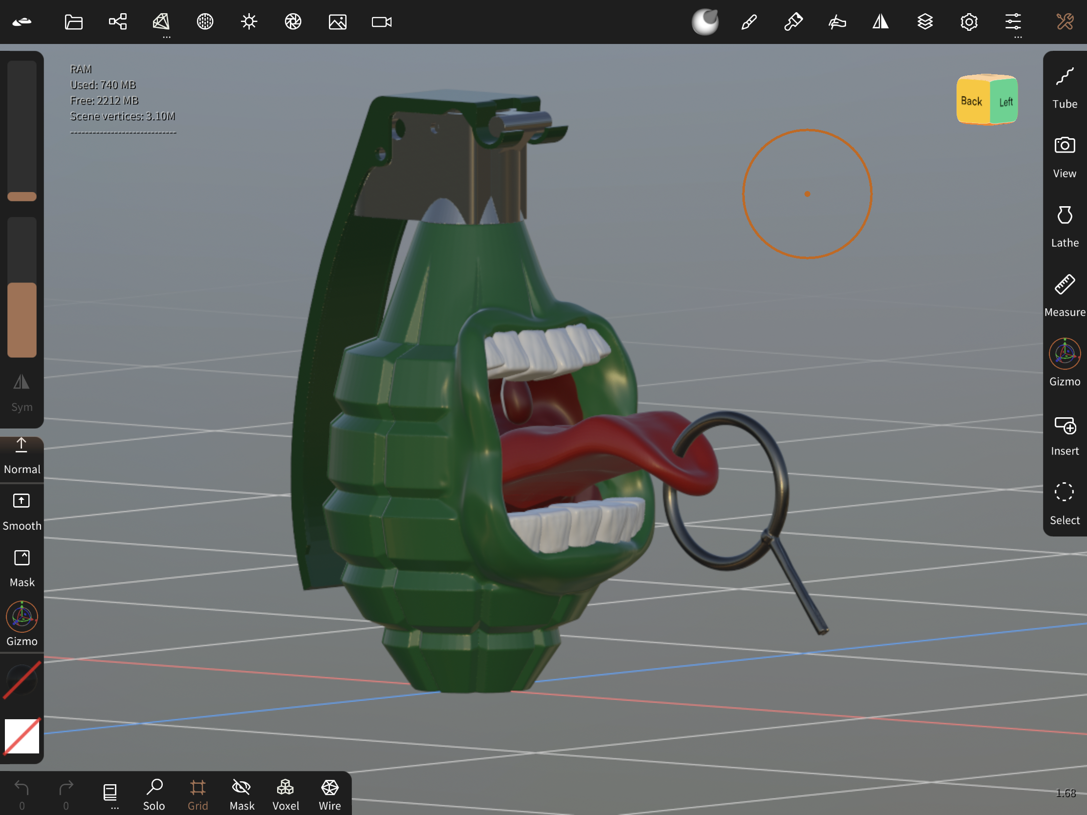 Miniatura 2 do modelo 3D Screaming Grenade