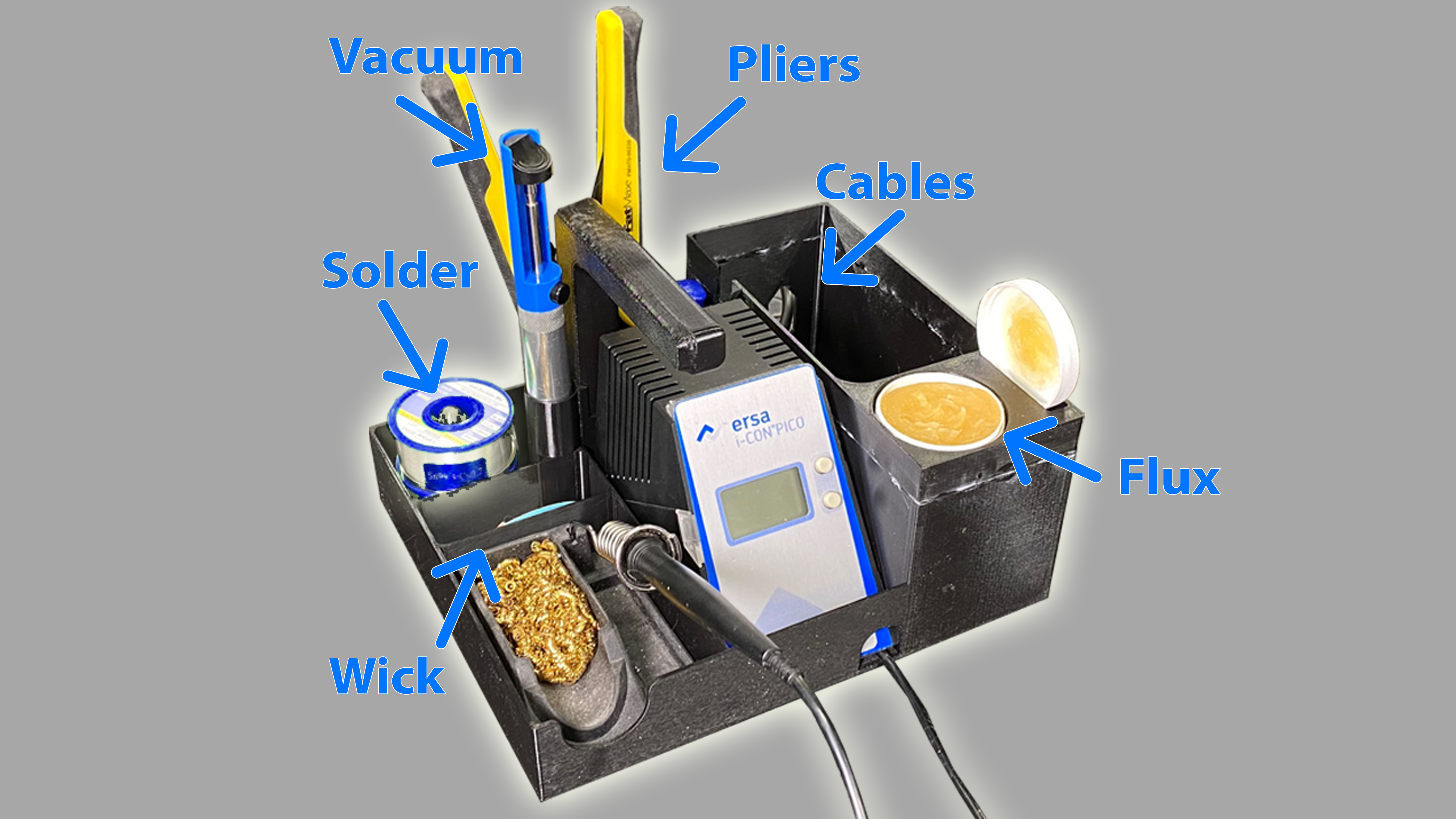 Soldering Station Caddy for Ersa Pico and Accessories