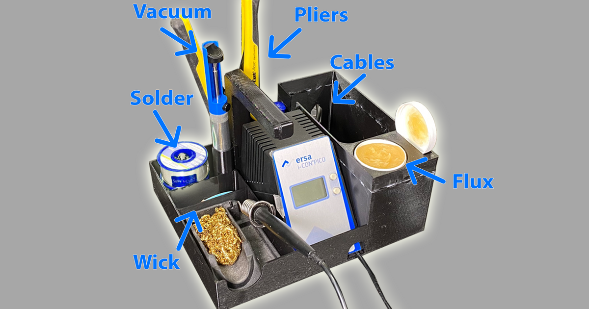 Soldering Station Caddy for Ersa Pico and Accessories by Max Maker