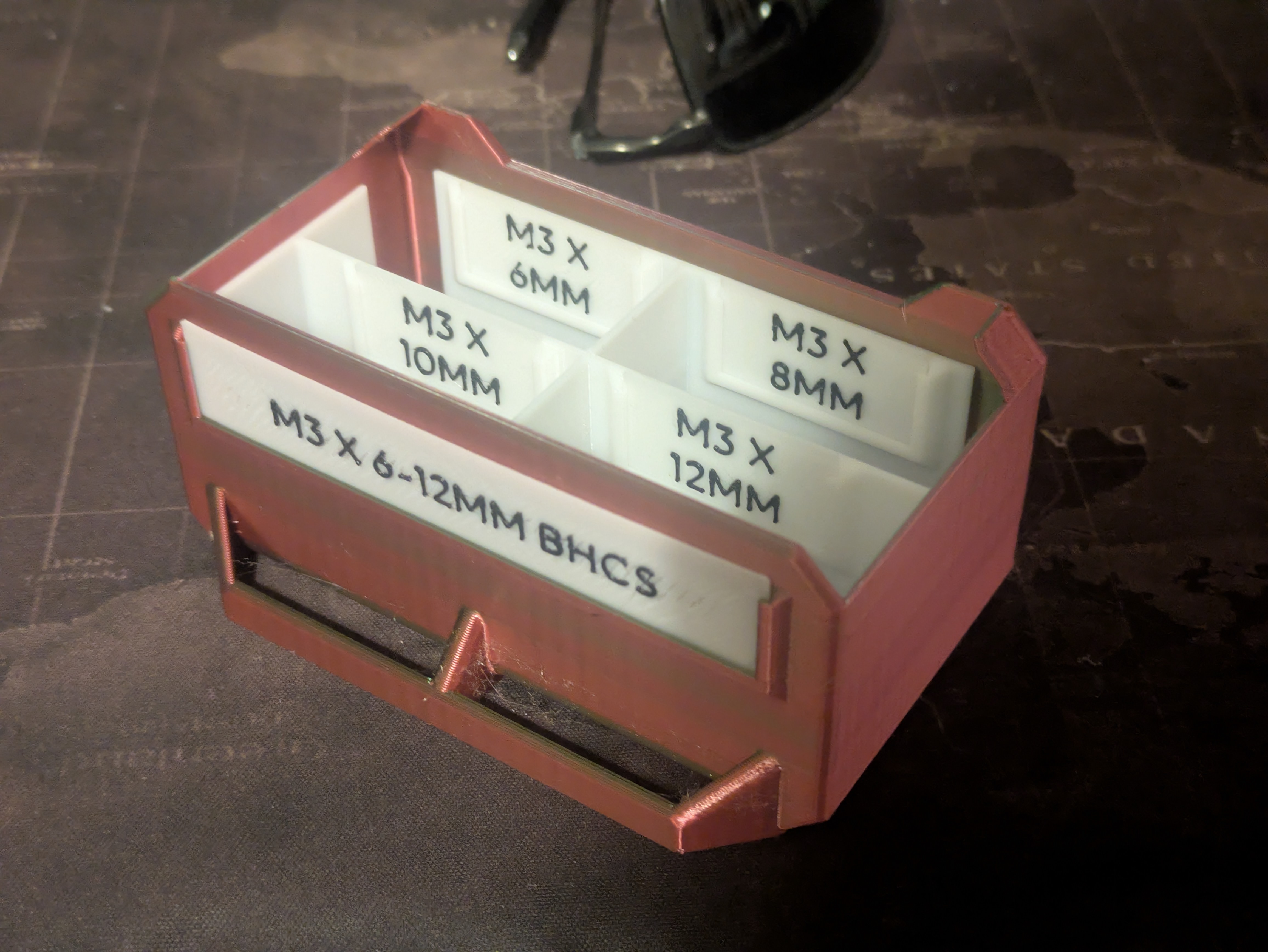 Multiboard 2x1x1 labeled quad divided insert