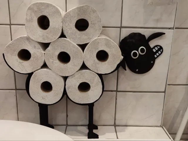 Black Sheep Shaun Toilet Paper Holder / Klopapier Halter Shaun das Schaf