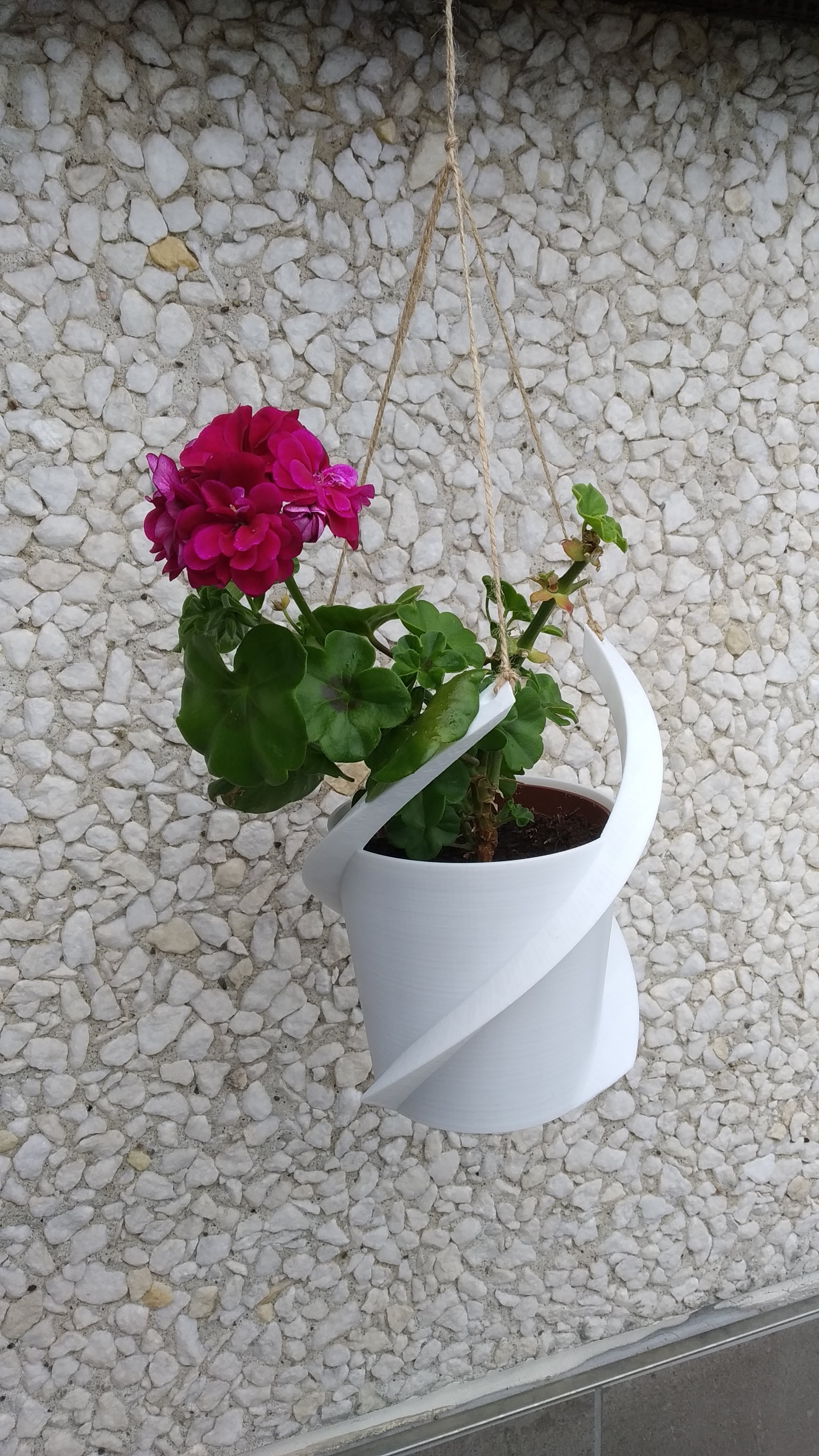 Spiral hanging pot