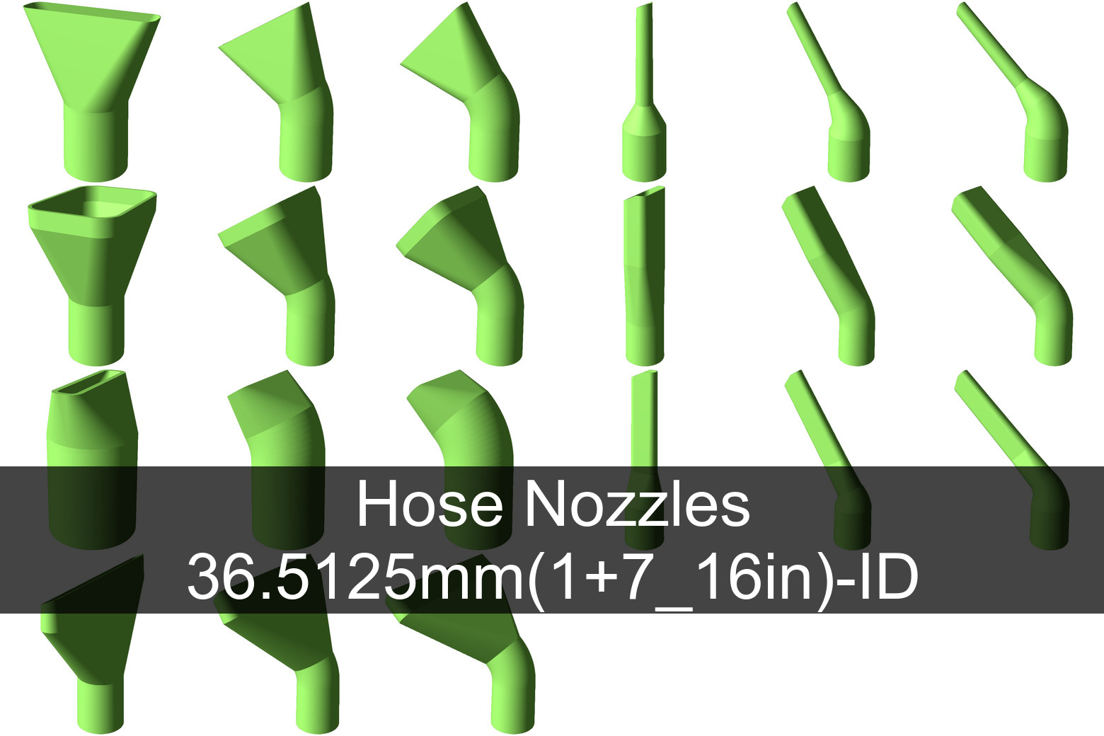 Vacuum nozzles for all common hose sizes by Max Download free STL