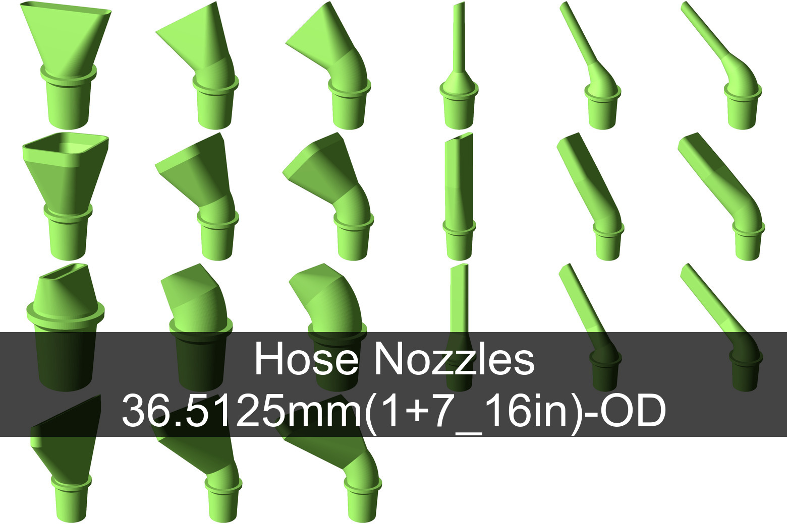Vacuum nozzles for all common hose sizes by Max Download free STL