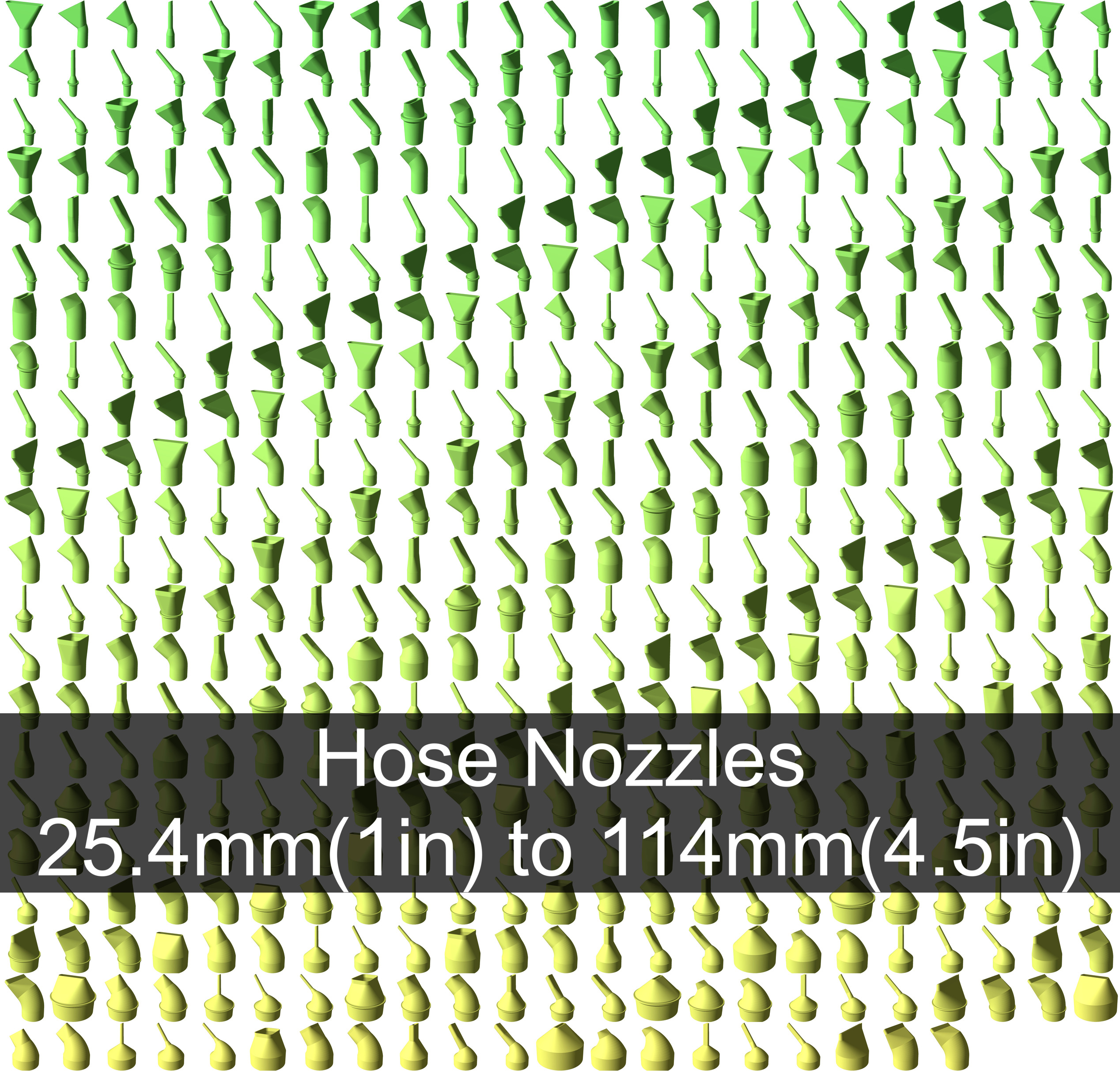 Vacuum nozzles for all common hose sizes by Max Download free STL