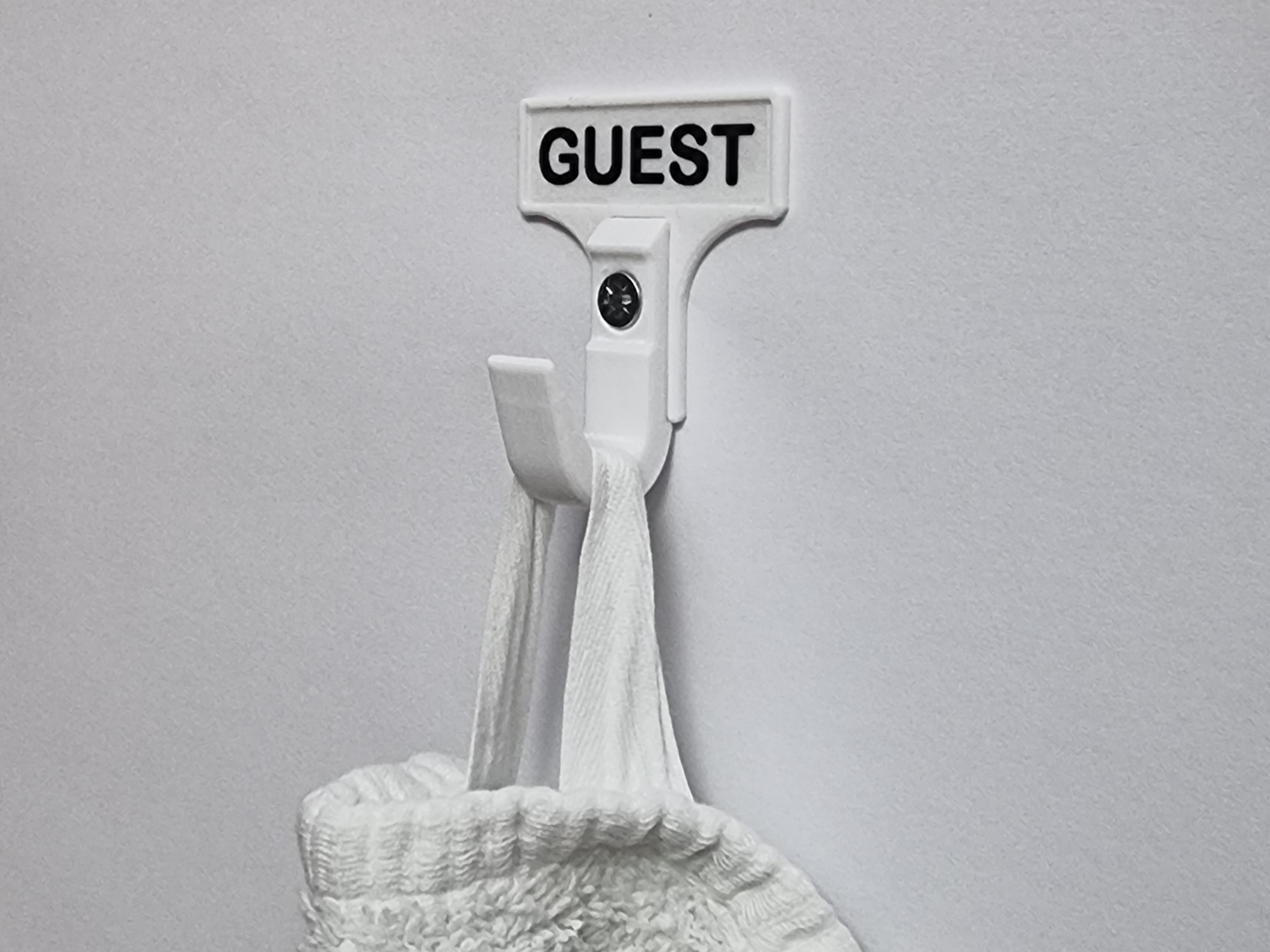 Towel hook with optional label