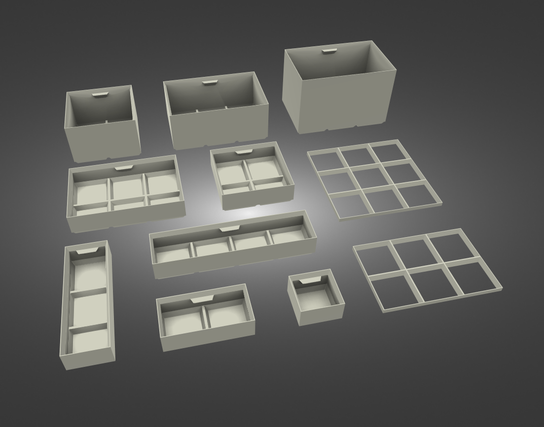 Modular and stackable Electronics Organizer Box System inspired by Alexandre Chappel [last updated: 2022-11-18]
