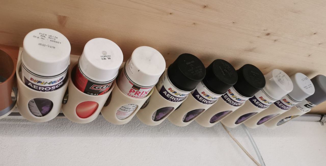 Spray Can Holder under desk shelf mount