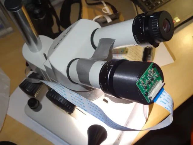 Raspberry pi camera adapter for stereo microscope eyepieces