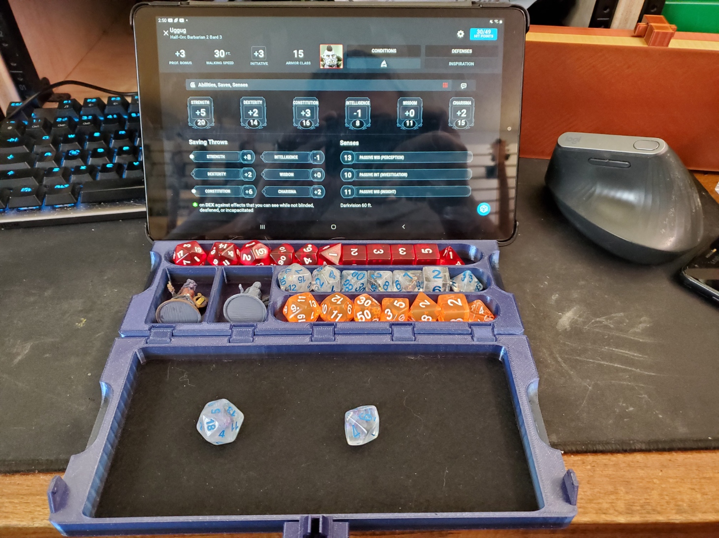 DND Dice Box / Rolling Tray / phone stand (print-in-place hinges!)