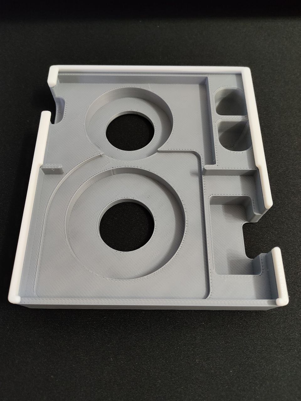 Sky Team Organizer with lids for vertical storage - Modified rail for oversized Ice Breaks, extraction hole added