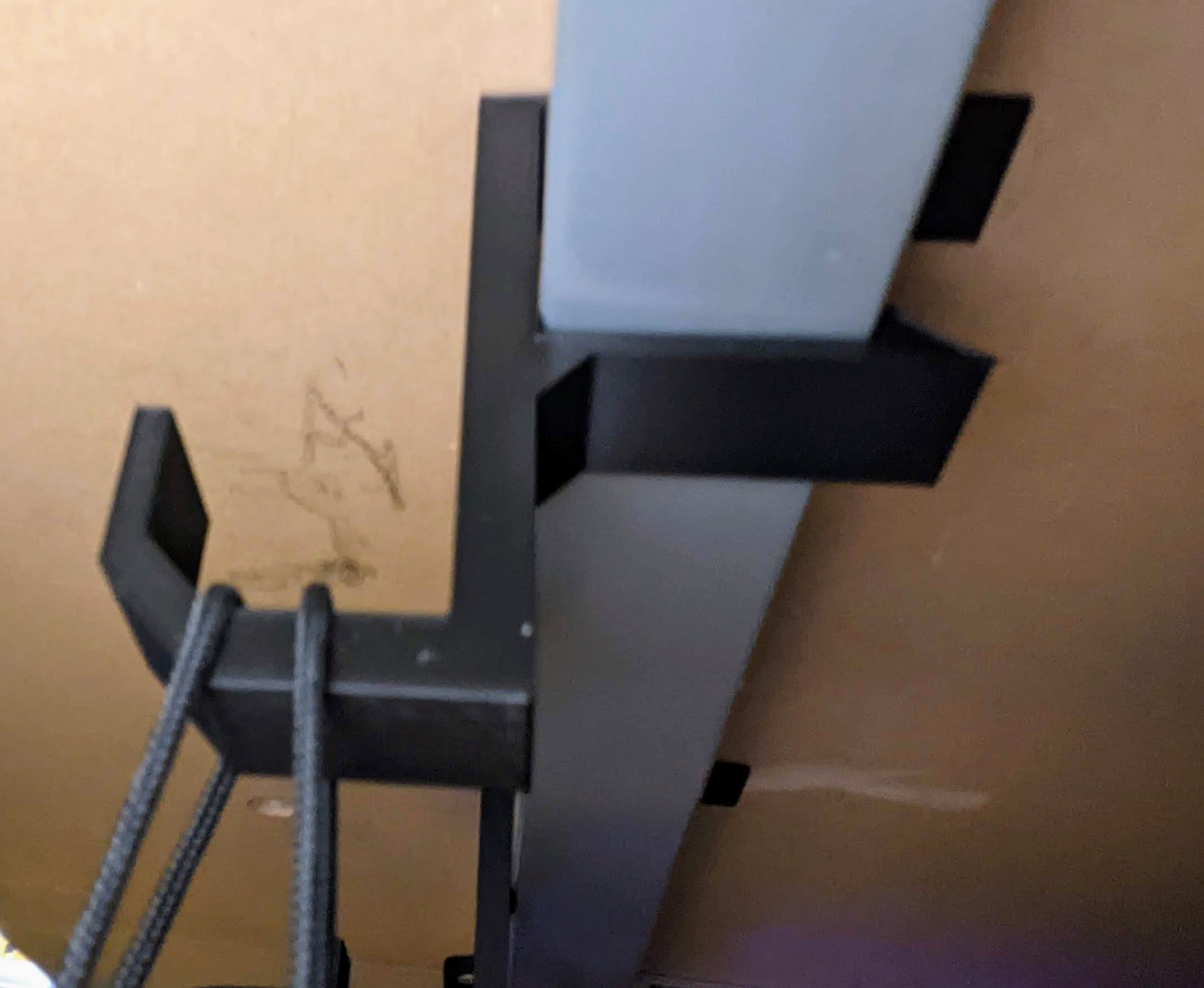Ikea under desk hook - no screws required! (tested on Ikea Galant desk)