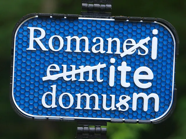 Romani ite domum sign