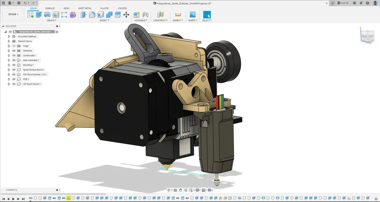 3MF file Creality sprite BL touch mount adjustable height 🖨️・3D