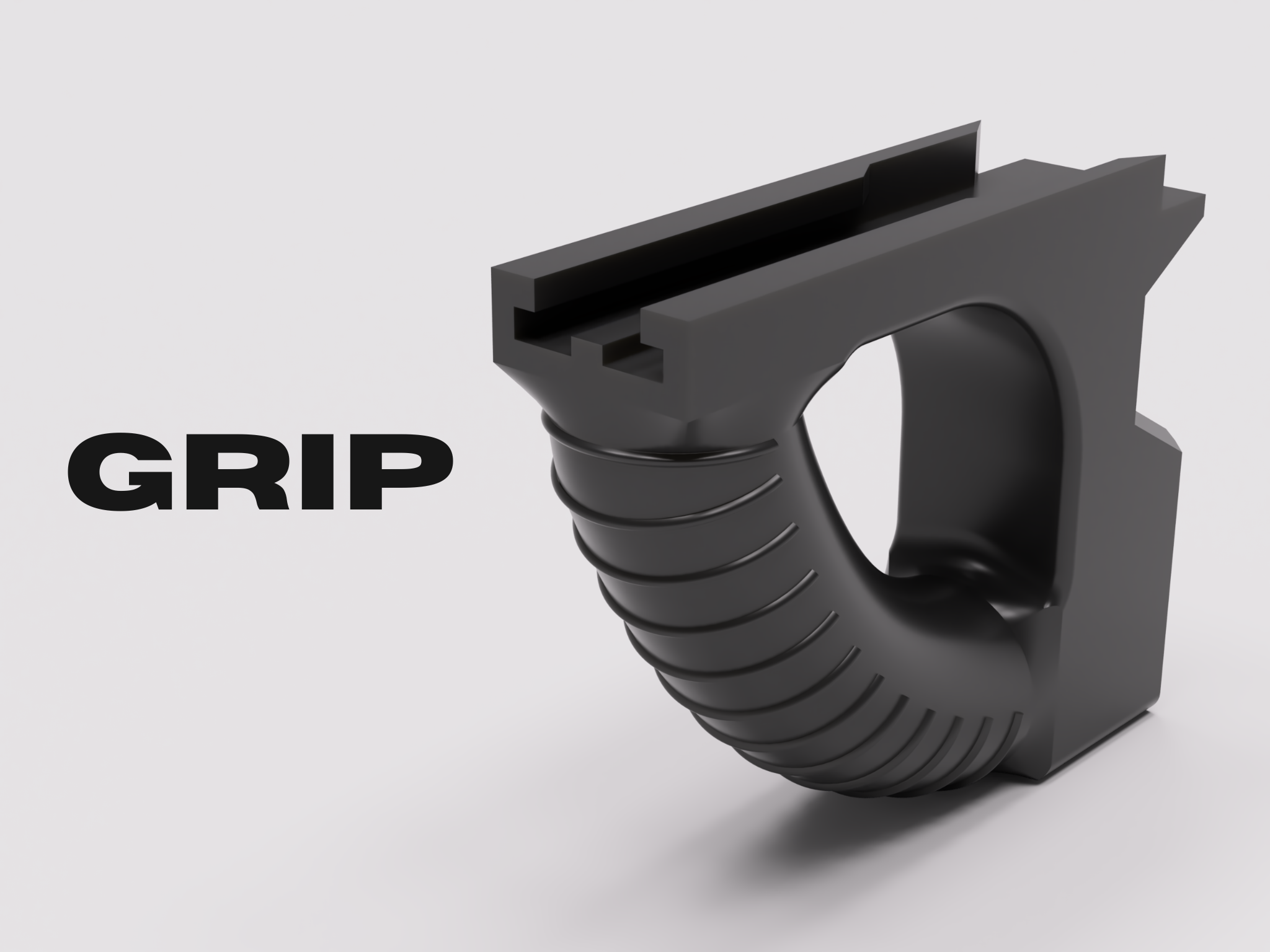 Nerf Blaster Angled Foregrip — Finger Guard, Standard Rail Mount | No Hardware Required