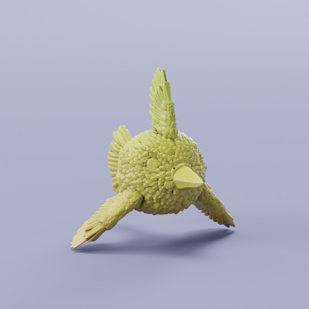 Fishbird keychain 3D model