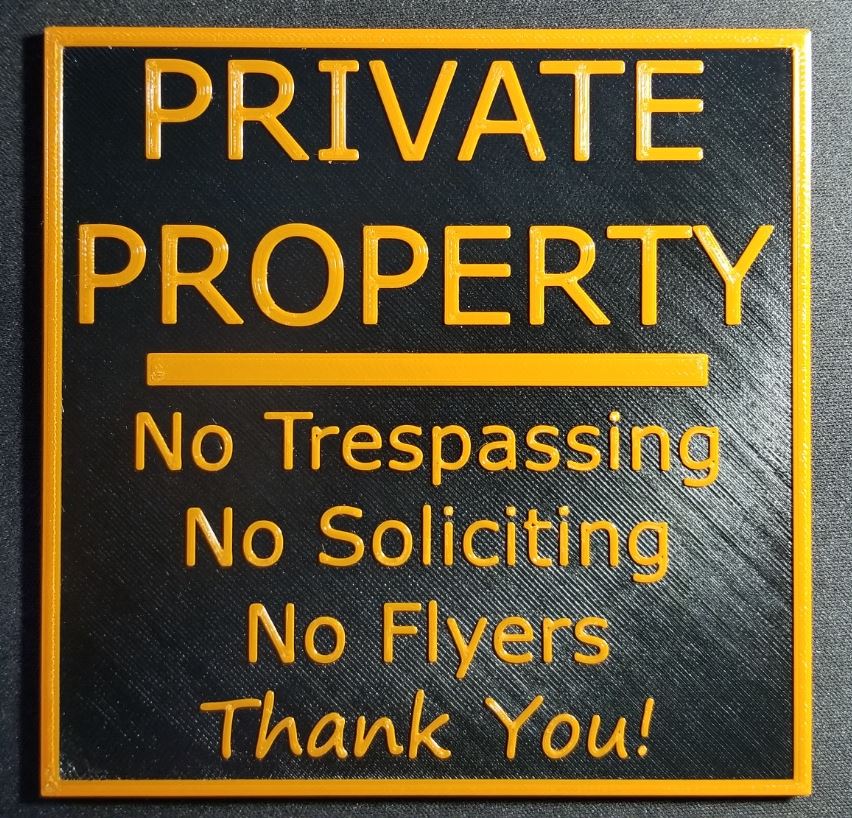 Door Sign Private Property / No Trespassing
