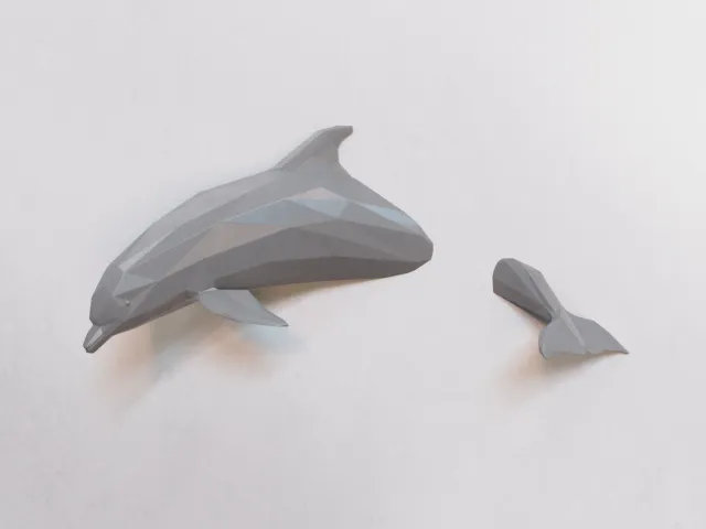 Low Poly Wall Dolphin