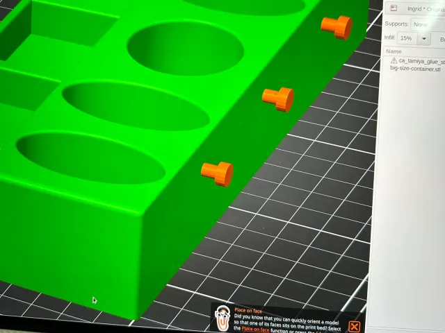 CA Glue Tamiya Glue Holder with Warboss pattern pegs
