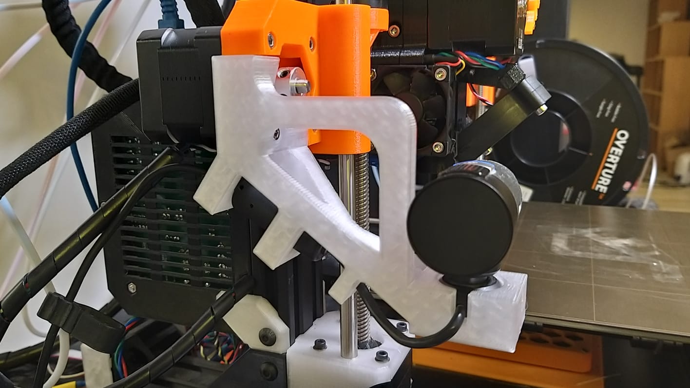 MS Studio WebCam mount for Prusa MK3/2.5 X-Axis with cable management