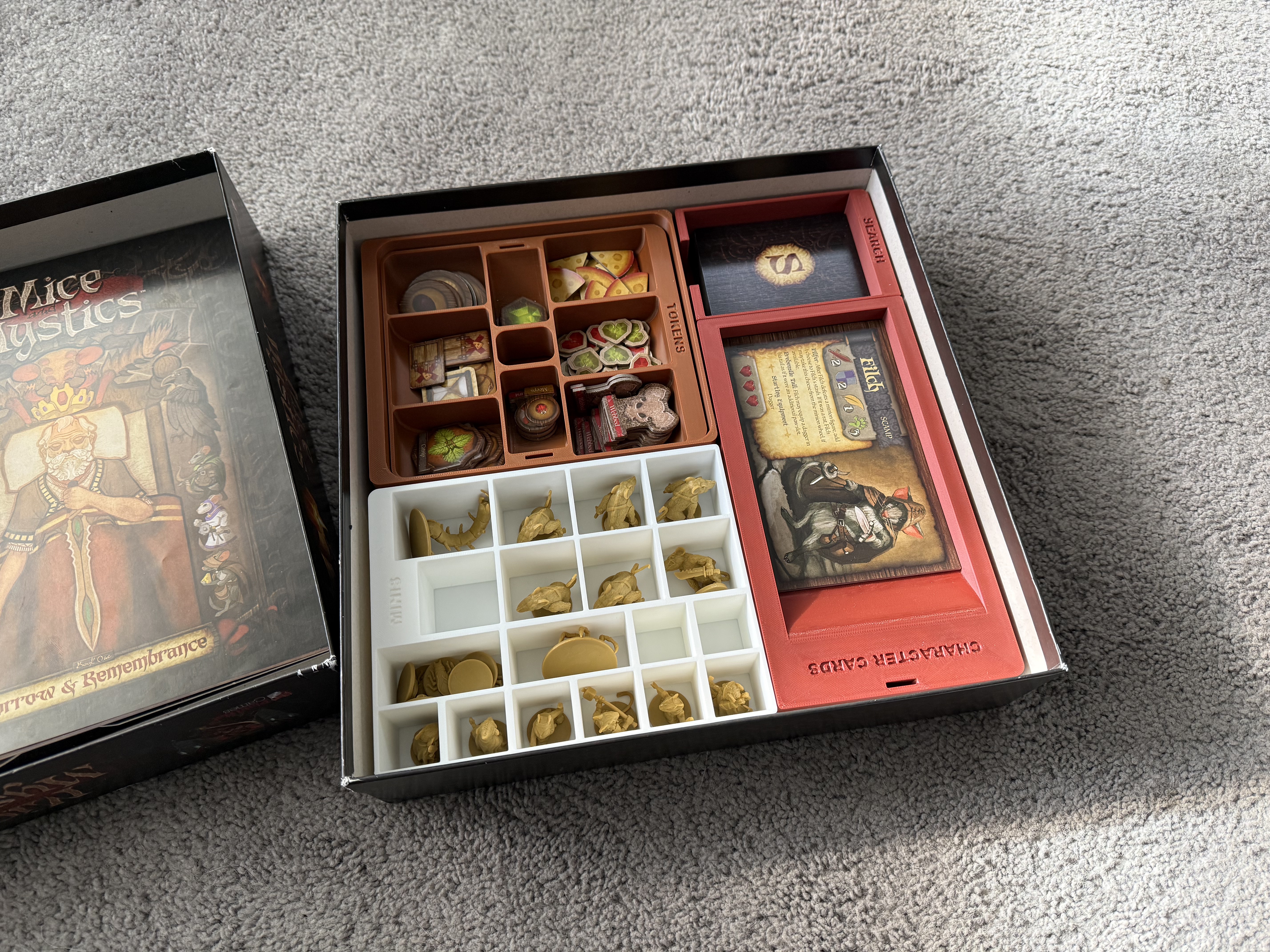 Mice & Mystics Boardgame Inserts Organizer (Support Free)