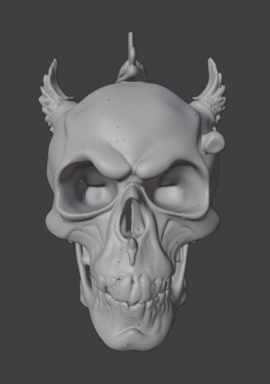 Hellforged Horned Skull for bike cap