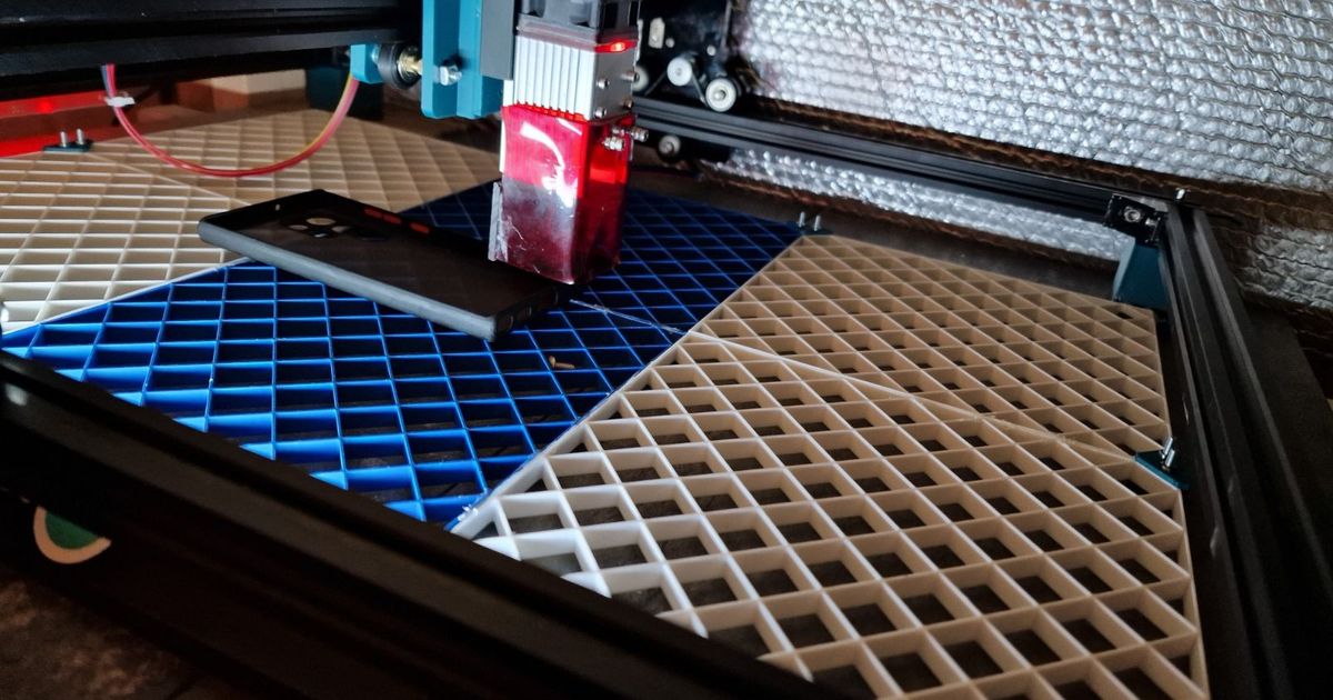 Laser Engraver Grid/Feet combo by 3D.Labs Download free STL model