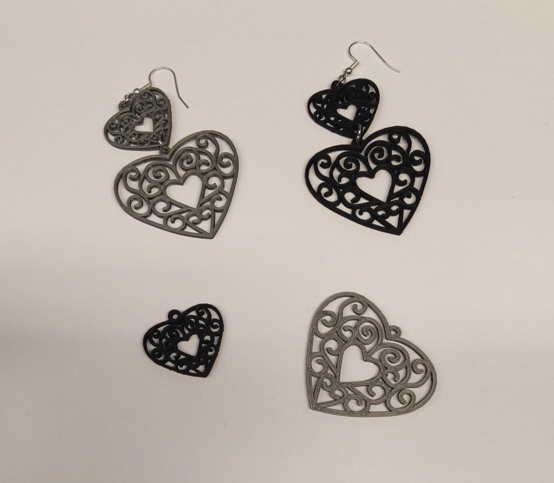 Earrings Heart duo
