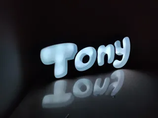 Scritta "Tony" a Led RGB