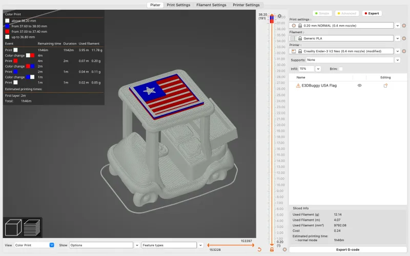 E3D Buggy | Stars and Stripes por Mr. Wayne | Descargar modelo STL ...