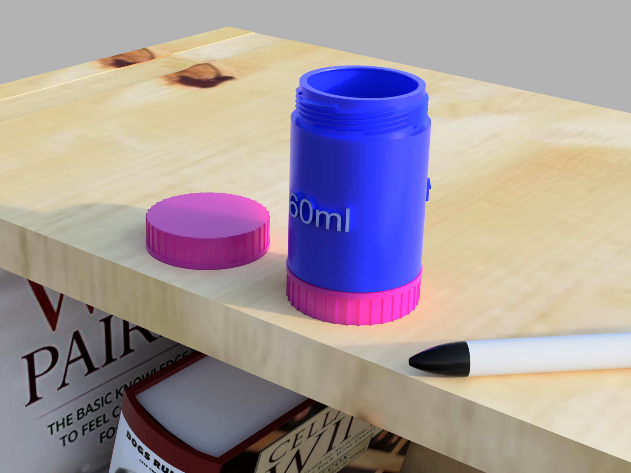 1/4 Cup | 60ml Storage/Measurement tube containers, using caps from Dairyland milk jugs