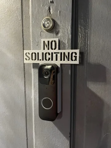 No Soliciting Sign for Blink Doorbell