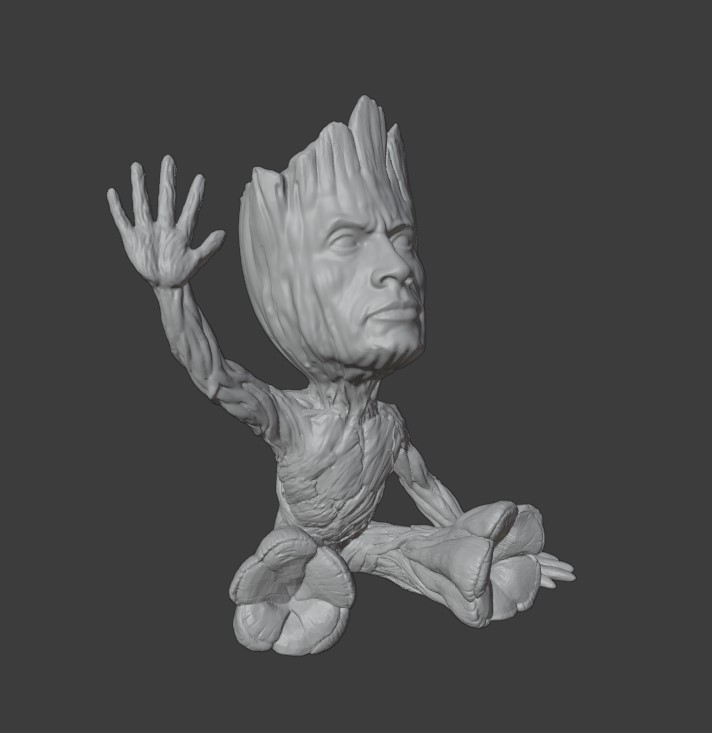 Grock - (Groot + The Rock Mashup) - No Supports