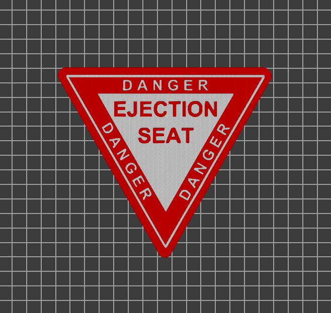 Danger: ejection seat - wall sign