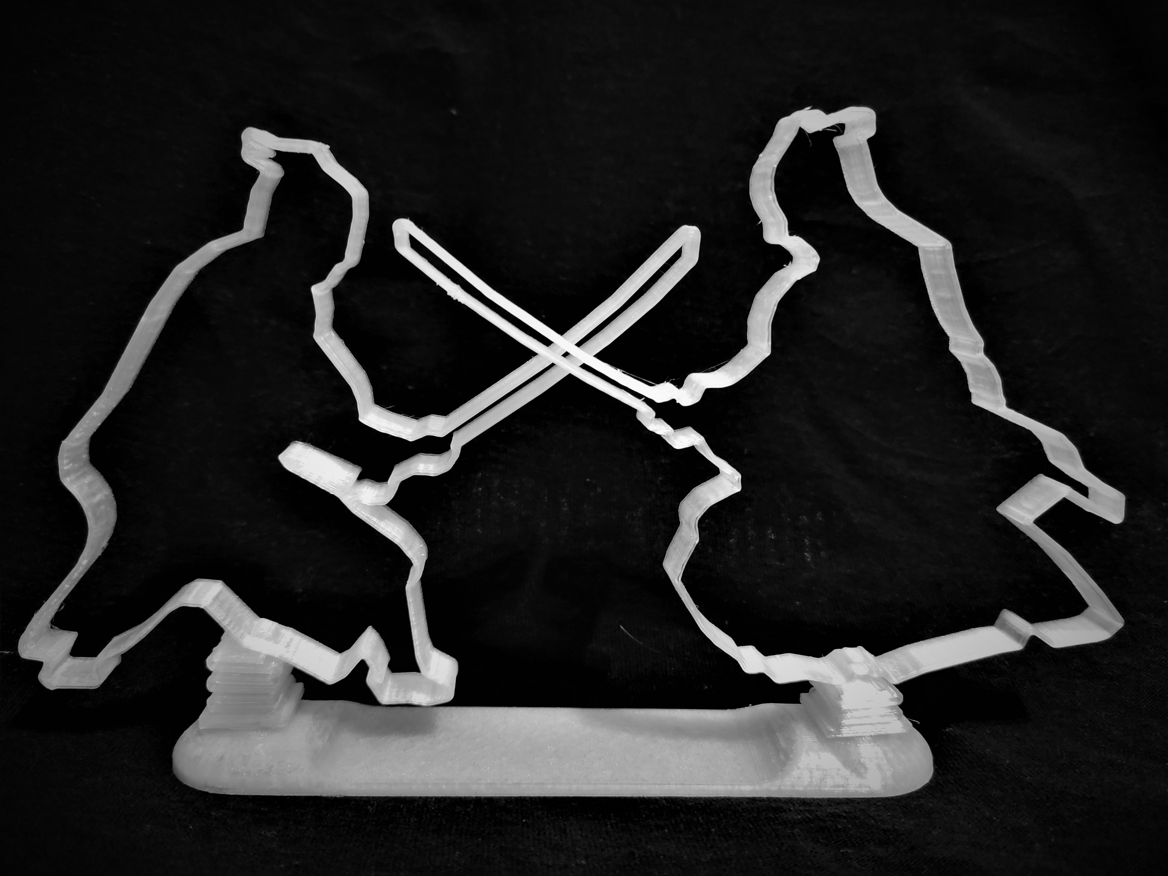 Fighting Ninjas Bobblehead with magnetic stand