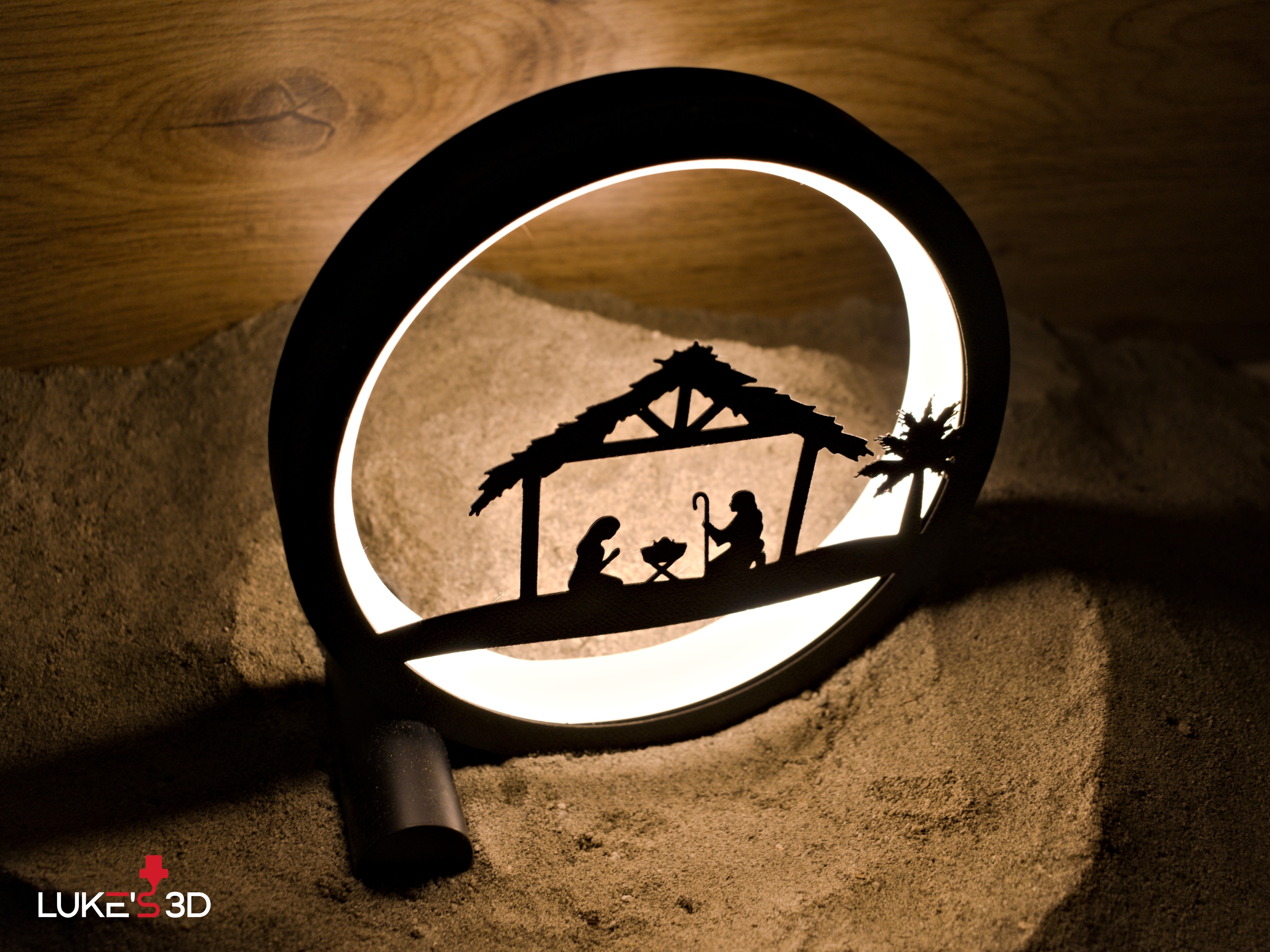 Miniatura 2 do modelo 3D Nativity Scene Ring Light Art