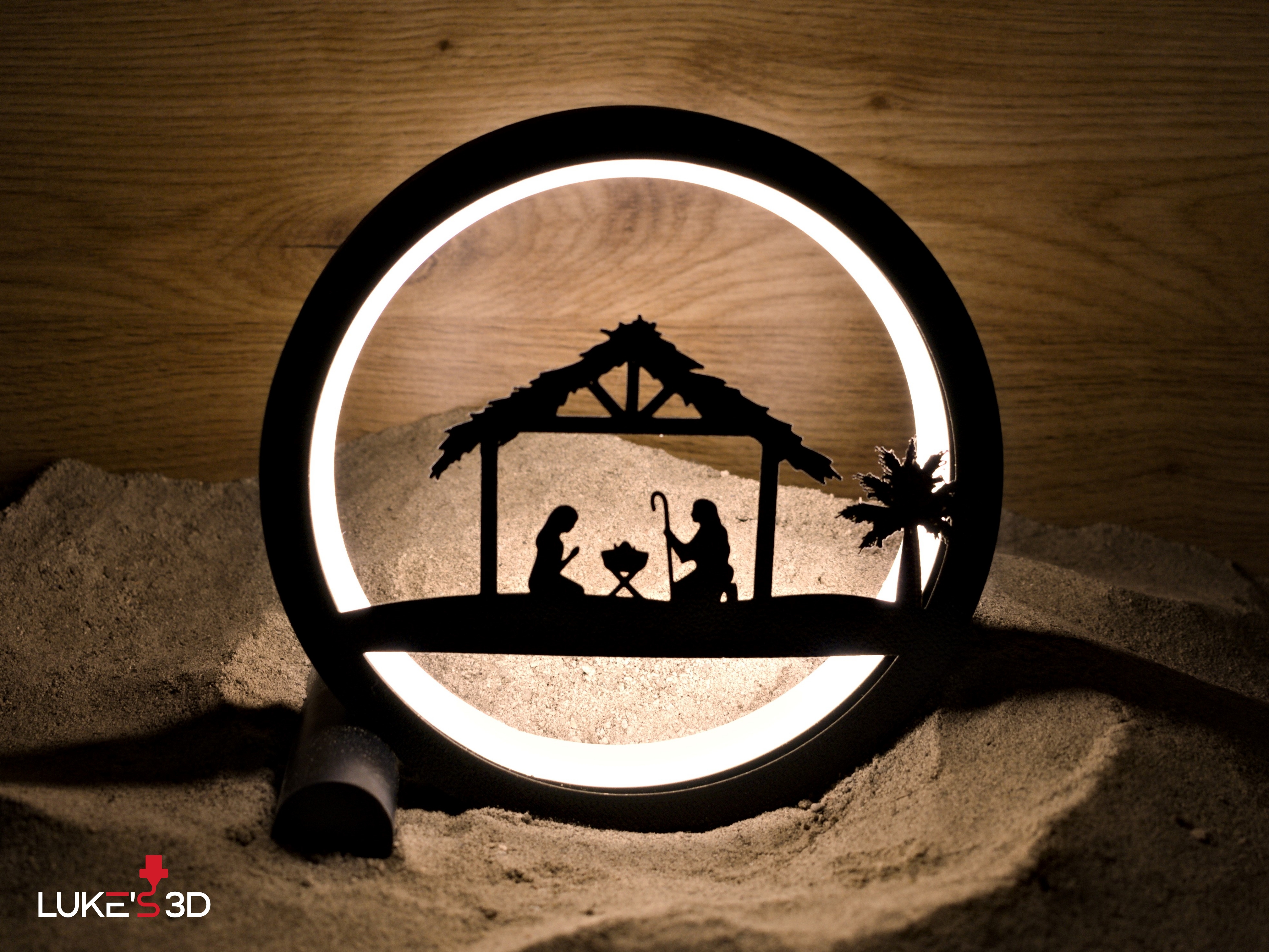 Nativity Scene Ring Light Art