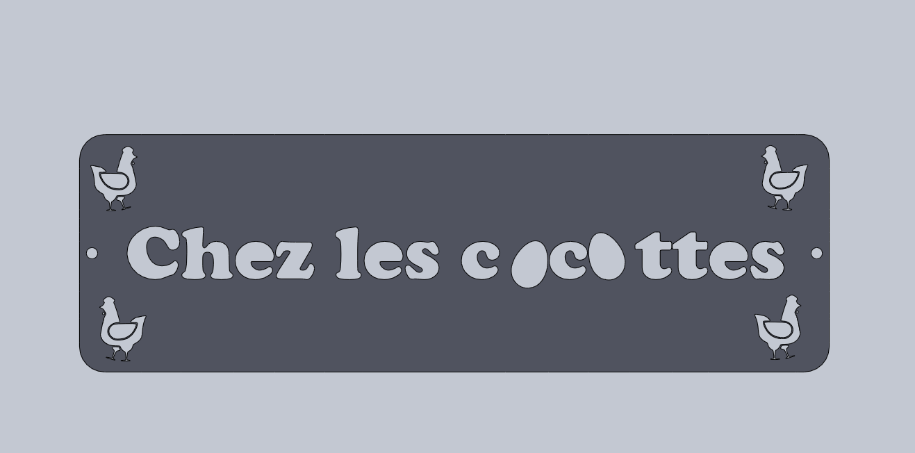 panneau " chez les cocottes "