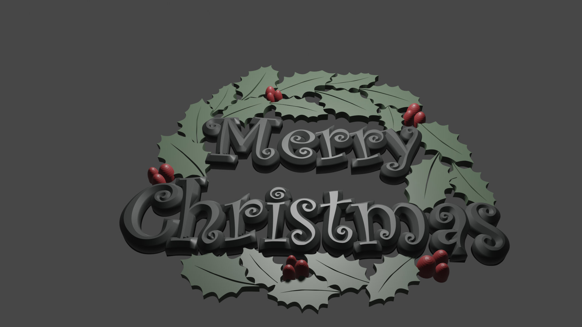 Merry Christmas Table Decor or Cake Topper