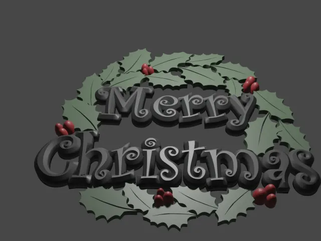 Merry Christmas Table Decor or Cake Topper