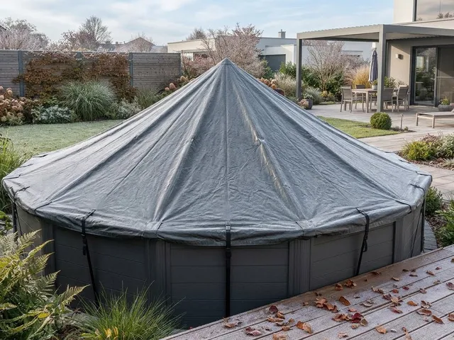 Pool cover reel system for a 12-sided pool, Konstrukce pro bazénovou plachtu na 12-ti stěnný bazén