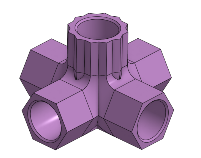 Hexagonal Corner Connector x5 for PCV Tubing