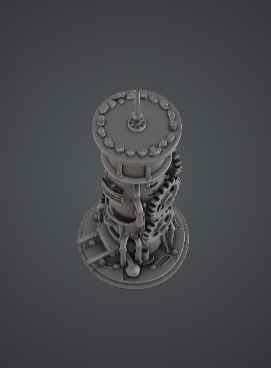 Miniatura 3 do modelo 3D Clockwork Gear Tower – Steampunk Mechanical Structure