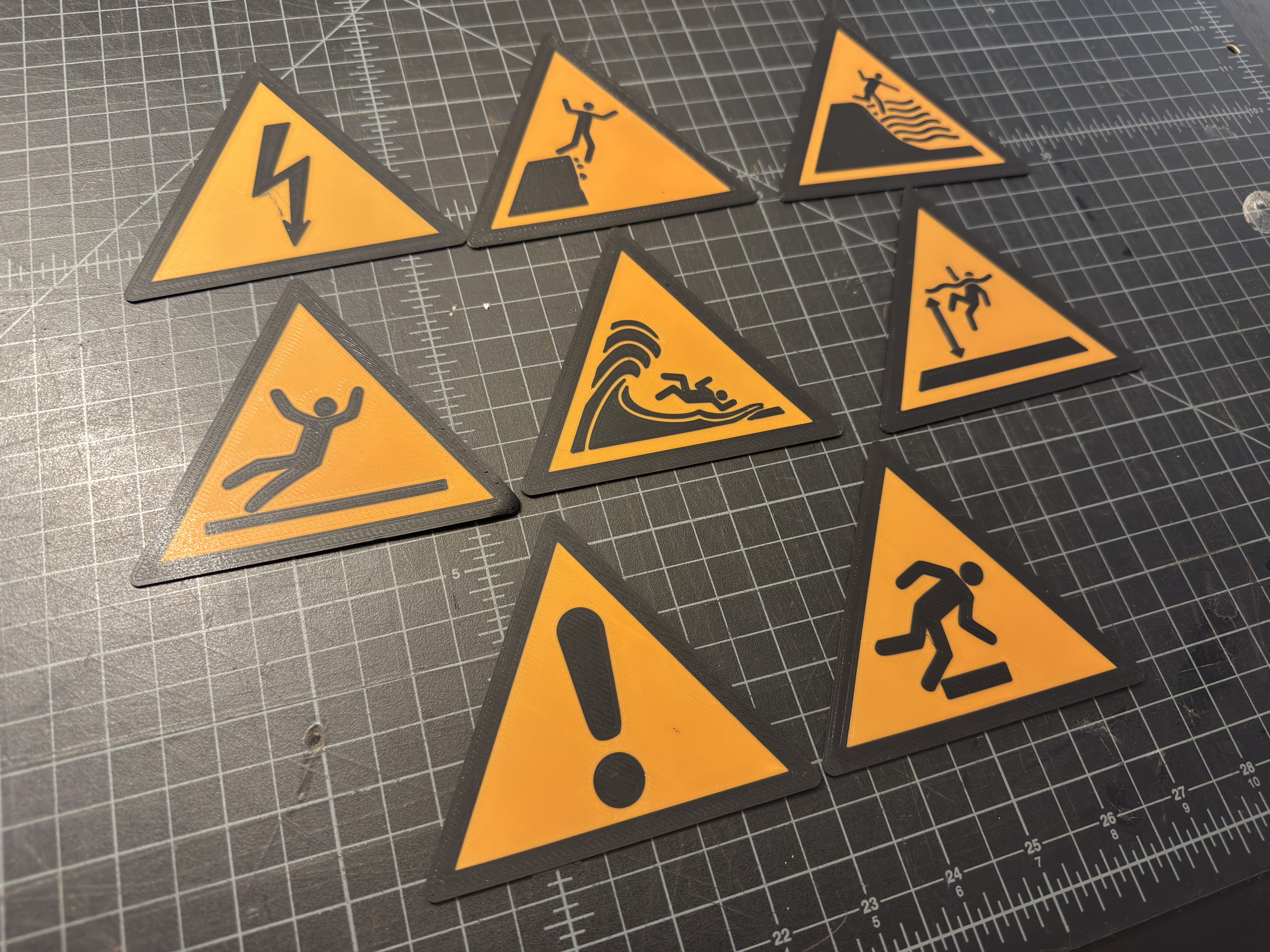 ISO Warning badges/magnets for multicolor