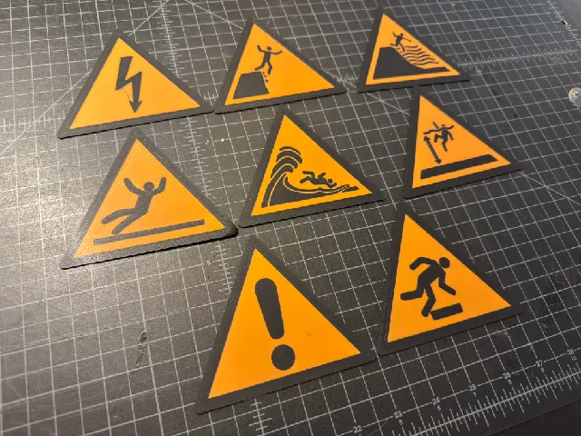 ISO Warning badges/magnets for multicolor