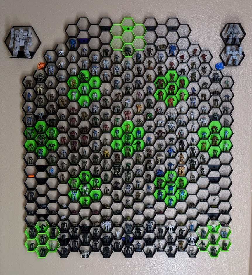 Miniatures Display - Hex Shaped (6mm scale) Parametric
