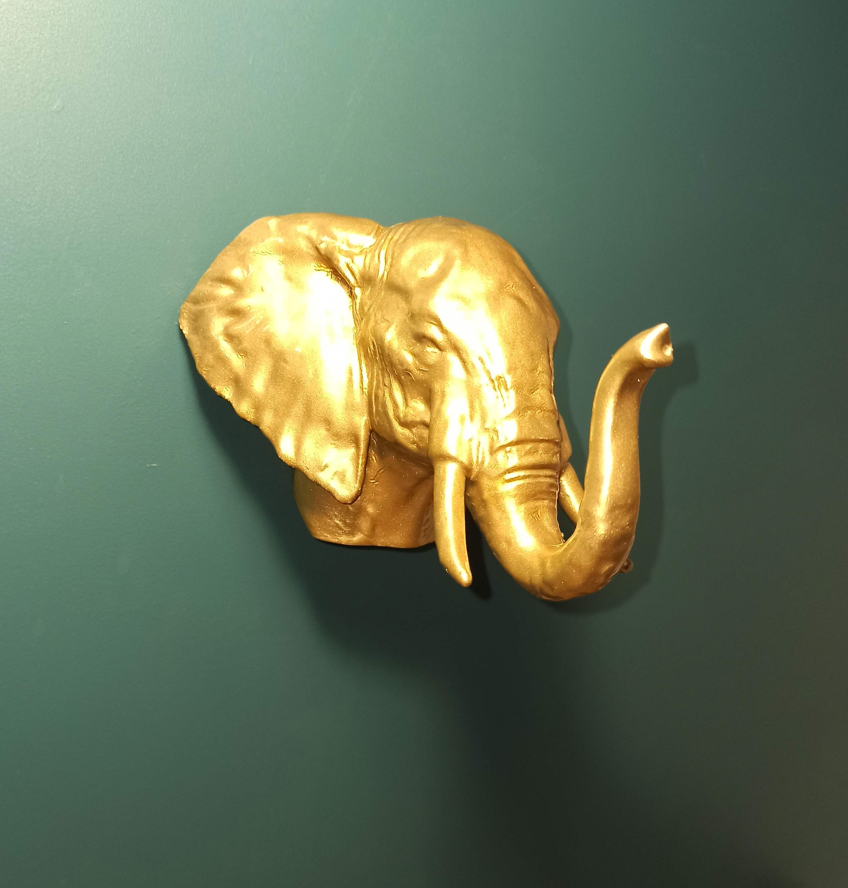 Elephant head wall mount