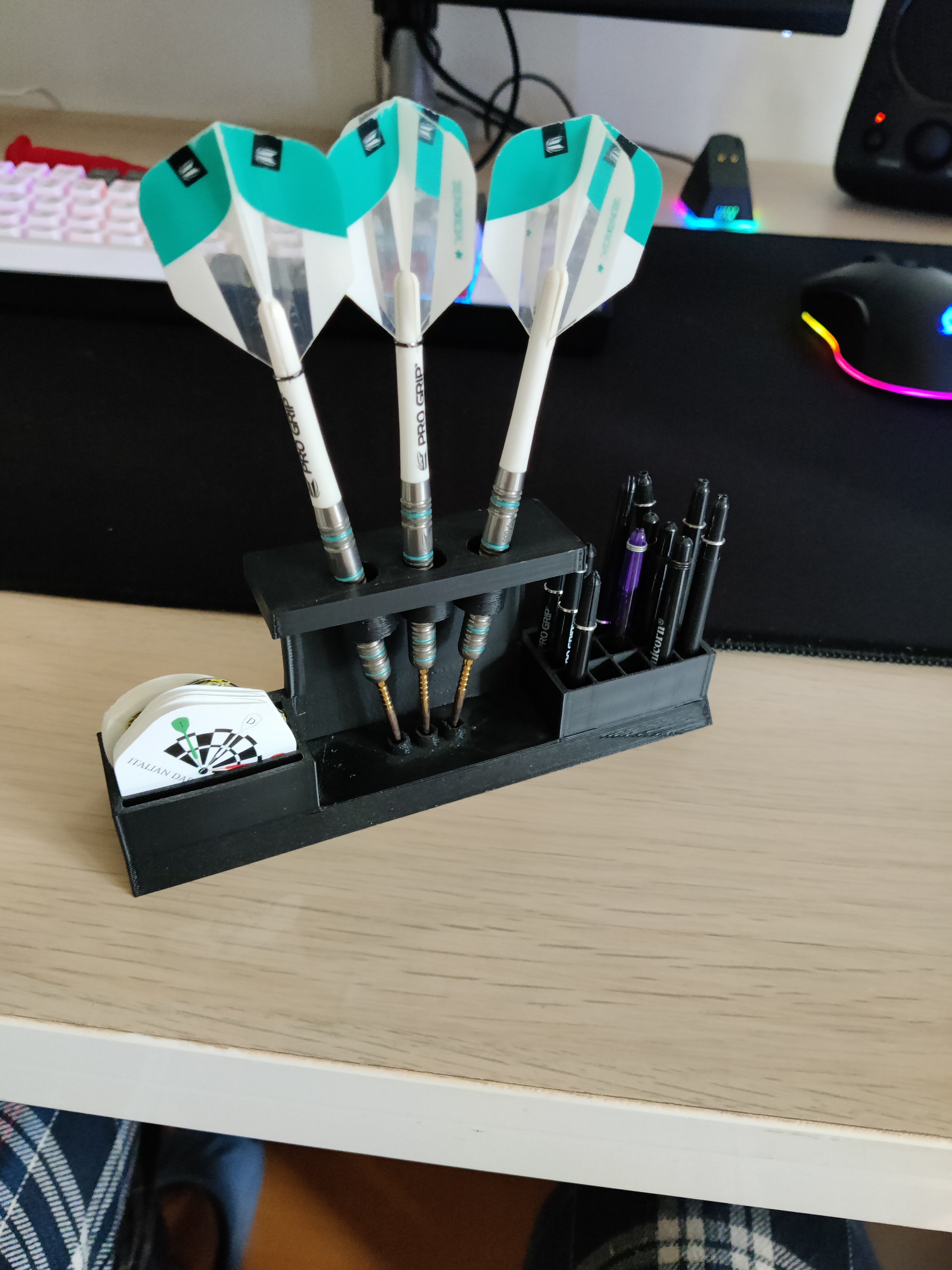 OLD! CHECK PROFILE Darts Stand Display with stems and flights holder
