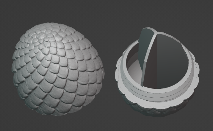 Miniatura 3 do modelo 3D Dragon egg with devider